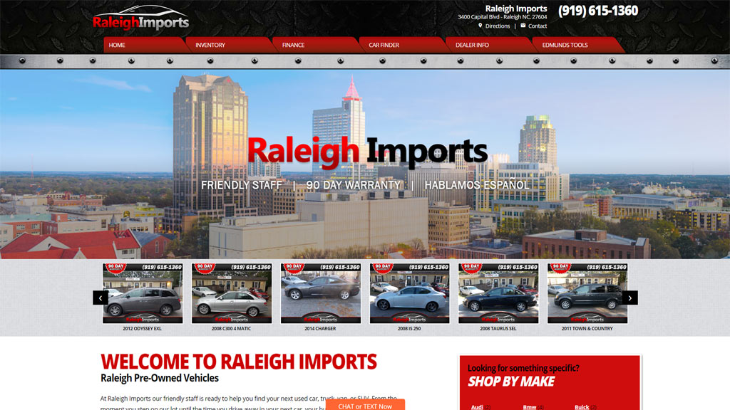 Raleigh Auto Group website
