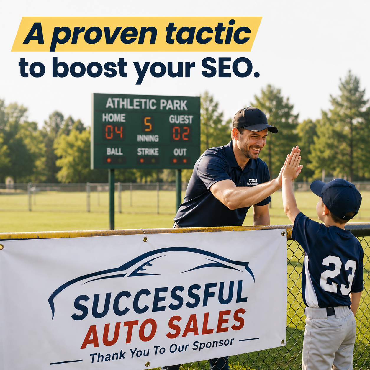 Local sponsorship SEO for used car dealers: logo and link placements on community organization websites
