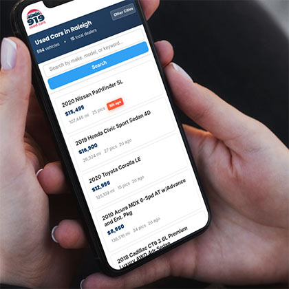 A buyer searching used cars in Raleigh on 919usedcars.com